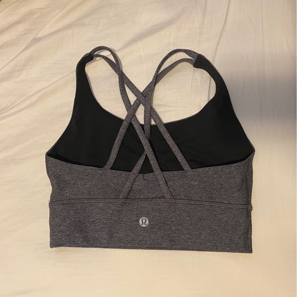 Lululemon Energy Longline Bra Medium Support, B-D cups in Heathered Black - Picture 5 of 5